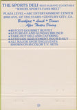 Matchbook Cover - The Sports Deli Restaurant Century City CA 40 Strike