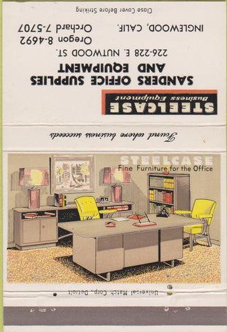 Matchbook Cover - Steelcase 60s Modern Furniture Inglewood CA 40 Strike