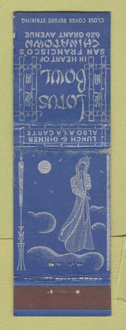 Matchbook Cover - Lotus Bowl San Francisco CA Chinese girlie CROWN WEAR