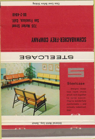 Matchbook Cover - Steelcase 60s Modern Furniture San Francisco CA 40 Strike
