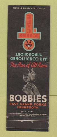 Matchbook Cover - Bobbies Cafe East Grand Forks MN girlie