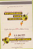 Matchbook Cover - Universal Match Bob Petty Los Angeles CA 40 Strike