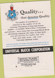 Matchbook Cover - Universal Match Bob Petty Los Angeles CA 40 Strike