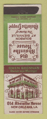 Matchbook Cover - Old Absinthe House New Orelans LA WEAR