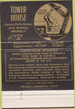 Matchbook Cover - Tower House Service Flats 60s Modern Brussels 40 Strike