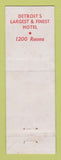 Matchbook Cover - Hotel Book Cadillac Detroit MI