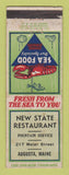 Matchbook Cover - New State Restaurant Augusta ME