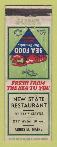 Matchbook Cover - New State Restaurant Augusta ME