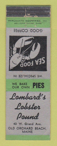 Matchbook Cover - Lombard's Lobster Pound Old Orchard Beach ME MERCHANTS WEAR