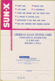 Matchbook Cover - Sun-X Glass Tinting Indianapolis IN 40 Strike