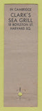 Matchbook Cover - Clark's Restaurant Boston MA WEAR