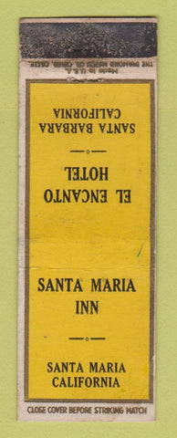 Matchbook Cover - Santa Marina Inn CA El Encanto Santa Barbara WEAR