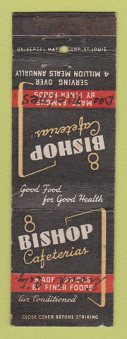 Matchbook Cover - Bishop Cafeterias Sioux City IA Des Moines WRITING WORN