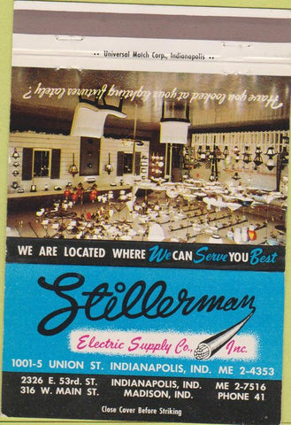 Matchbook Cover - Stillerman Electric Supply Indianapolis IN 40 Strike