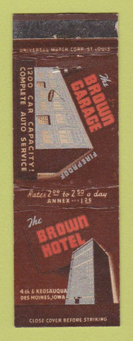 Matchbook Cover - Brown Hotel Des Moines IA WEAR