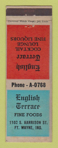 Matchbook Cover - English Terrace Restaurant Fort Wayne IN