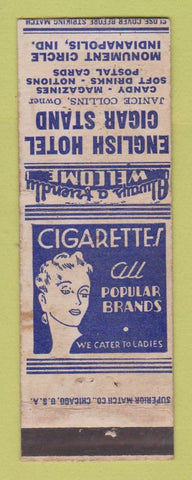 Matchbook Cover - English Hotel Cigar Stand Indianapolis IN