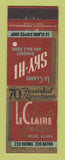 Matchbook Cover - Le Claire Hotel Moline IL