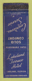Matchbook Cover - Lakeland Terrace Hotel Lakeland FL WORN