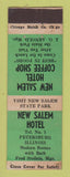 Matchbook Cover - New Salem Hotel Petersburg IL Low Phone #1