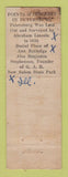 Matchbook Cover - New Salem Hotel Petersburg IL Low Phone #1