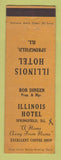 Matchbook Cover - Illinois Hotel Springfield IL WRITING