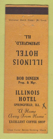 Matchbook Cover - Illinois Hotel Springfield IL WRITING