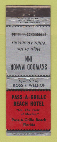 Matchbook Cover - Pass A Grille Beach Hotel FL WRITING WEAR