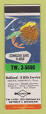Matchbook Cover - Sunoco oil gas Oakland 8 Mile Service Detroit MI