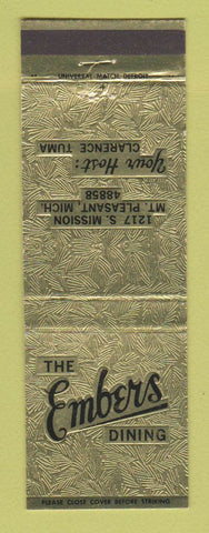 Matchbook Cover - Embers Restaurant Mount Pleasant MI