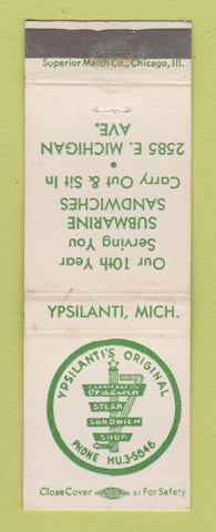 Matchbook Cover - Otalian Steak Sandwich Shop Ypsilanti MI WEAR