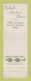 Matchbook Cover - Mr Pauls Chop House Roseville MI