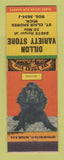 Matchbook Cover - Dillon Variety Store St Clair Shores MI Spaniel