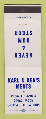 Matchbook Cover - Karl & Ken's Meats Grosse Pointe Woods MI