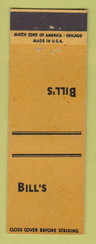 Matchbook Cover - Bill's Restaurant Berkely MI