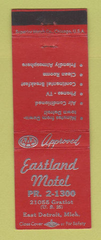 Matchbook Cover - Eastland Motel East Detroit MI