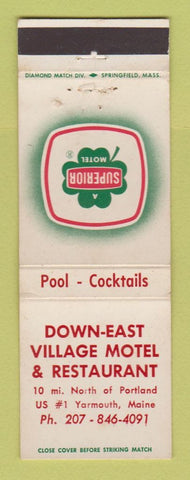 Matchbook Cover - Down East Village Motel Yarmouth ME Superior