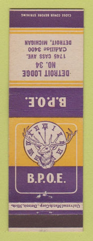 Matchbook Cover - Elks Lodge Detroit MI #34