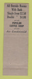 Matchbook Cover - Detroit Leland Hotel MI
