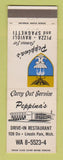 Matchbook Cover - Peppina's Drive In Restaurant Lincoln Park MI pizza Italian