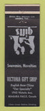Matchbook Cover - Victoria Gift Shop Niagara Falls ON