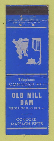 Matchbook Cover - Old Mill Dam Concord MA MERCHANTS