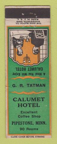 Matchbook Cover - Calumet Hotel Pipestone MN