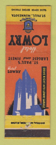 Matchbook Cover - Hotel Lowry St Paul MN