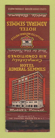 Matchbook Cover - Hotel Admiral Semmes Mobile AL