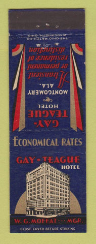 Matchbook Cover - Gay Teague Hotel Montgomery AL