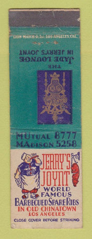 Matchbook Cover - Jerry's Joynt BBQ Los Angeles CA WEAR