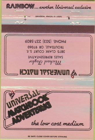 Matchbook Cover - Universal Match Troutdale OR rainbow 40 Strike