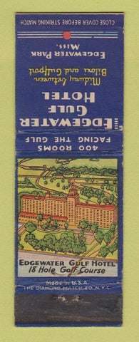 Matchbook Cover - Edgewater Gulf Hotel Edgewater Park MS WEAR