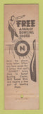 Matchbook Cover - Sunset Bowling Center Warner Bros Movies Hollywood CA WEAR